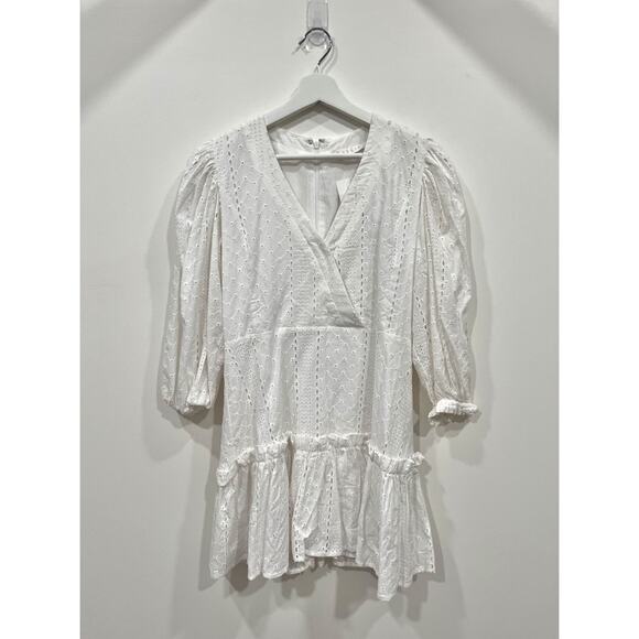 NWT Karlie Santorini Eyelet Faux Wrap Mini Dress - Picture 5 of 12